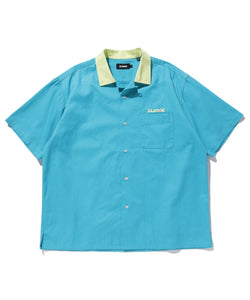 S/S 2 TONE OPEN COLLAR SHIRT