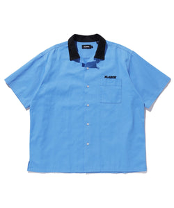 S/S 2 TONE OPEN COLLAR SHIRT